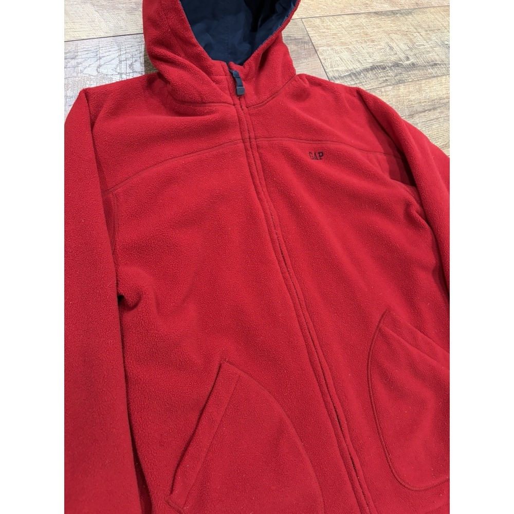 Vintage‎ GAP Reversible Workwear Jacket Fleece Lined Medium Navy Blue Red 2003 - Picture 9 of 11